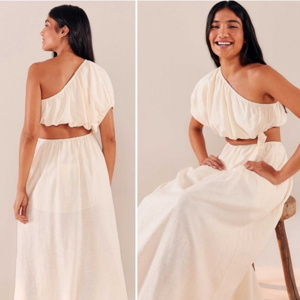 FARM Rio Off-White One Shoulder MaxiDress - Picture 2 of 4